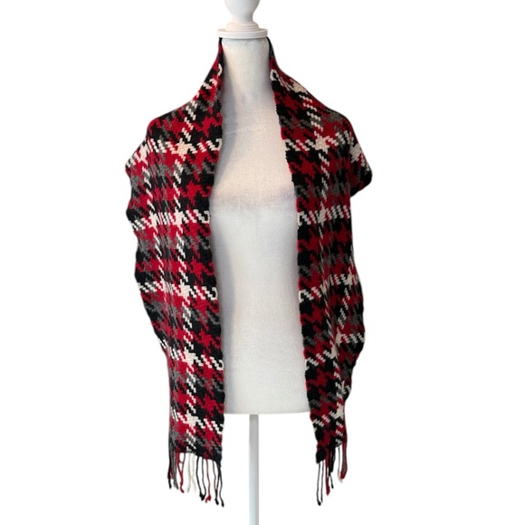 CASHMERE by Charter Club Unisex Scarf Red Plaid - Picture 1 of 8